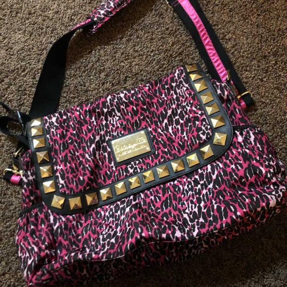 Large Betsey Johnson leopard messenger bag - Picture 7 of 8